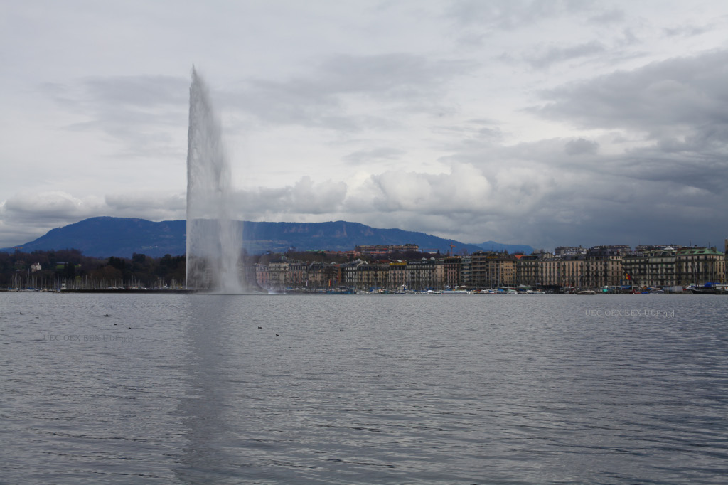 le 140 mètres Jet d'Eau sur le lac Léman